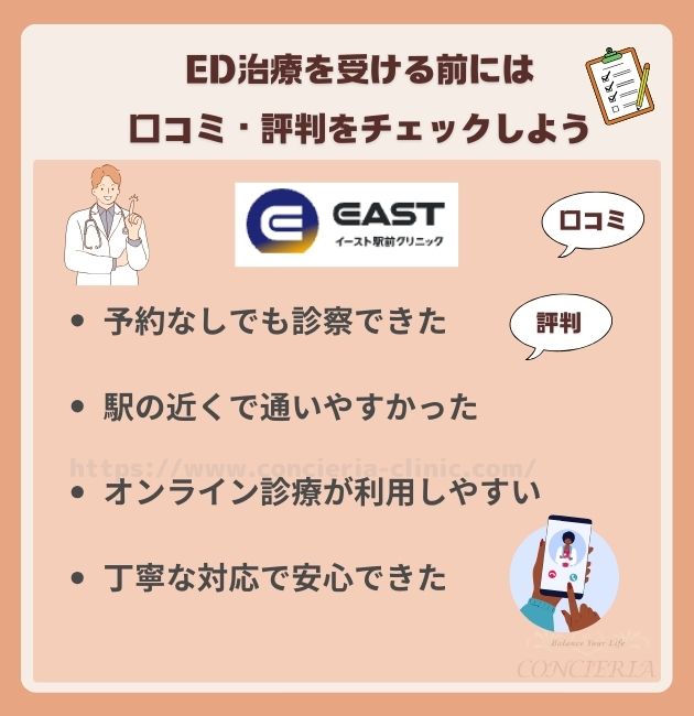 ED治療を受ける前には口コミ・評判をチェックしよう