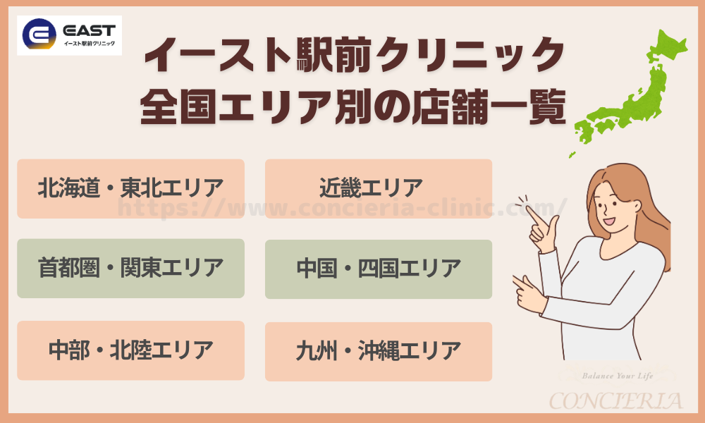 全国のイースト駅前クリニック店舗一覧｜エリア別まとめ